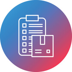 Delivery Box List Line Gradient Circle Background Icon