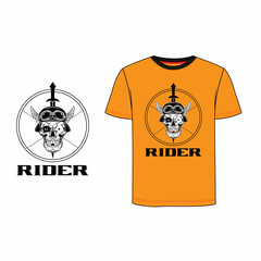 Abstract splash style vector fashionable t-shirt design for man and women. RIDER t-shirt design template.