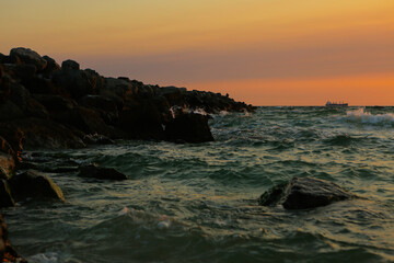 sunset over the sea