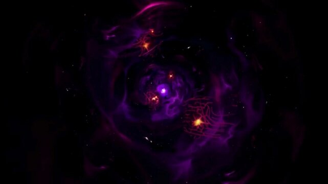 eep Purple and Copper Abstract Fractal Universe Space Looping Background