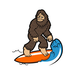 Bigfoot Surfing on a Wave