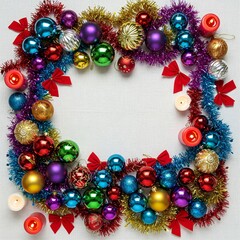 christmas wreath on white background