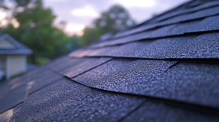 Close-Up of Asphalt Shingles on a Roof