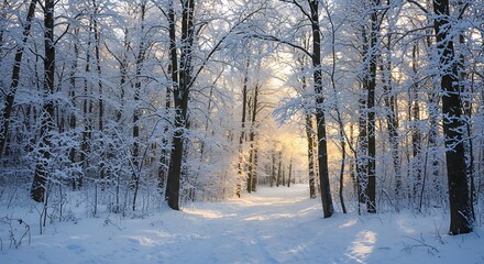 Obraz premium Winter's Golden Path