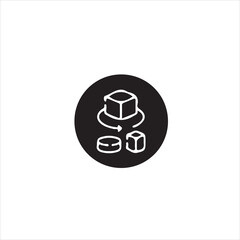 3D Modeling Icon Shows Object Transformation Process