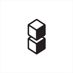 Abstract graphic design of stacked cubes, perfect for logos or branding.