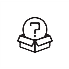 Unopened Box Conceals a Question Mark, Ideal for Mystery Concepts