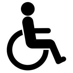 Person in wheelchair silhouette icon