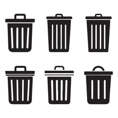 Trash bin icons set, Bin icon, delete icon button,Office trash icon,garbage icon vector design,Trash can open icon,