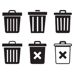 Trash bin icons set, Bin icon, delete icon button,Office trash icon,garbage icon vector design,Trash can open icon,