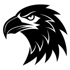 Obraz premium Eagle head black detailed silhouette vector illustration