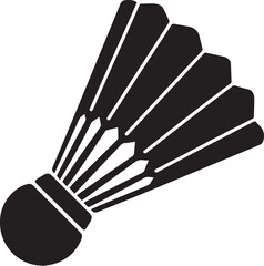 Shuttlecock Silhouette Vector – Simple Black Sports Equipment Illustration