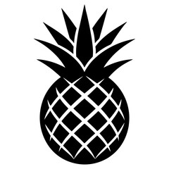 Obraz premium Pineapple fruit black silhouette vector illustration