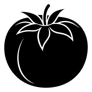 recommend clip art: Simple tomato vegetable silhouette vector illustration
