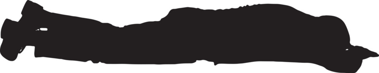  vector silhouette, man lying on the floor face down