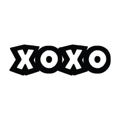 Phrase XOXO hugs and kisses black brush lettering on a white background. Slogan can be used as design element for postcard or print. Vector.