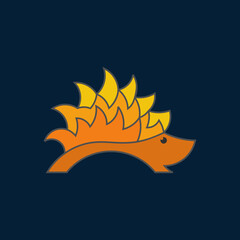 Elegant Abstract Tech Hedgehog Vector Logo Design