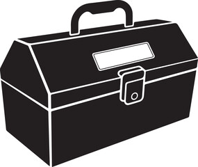 Tool Box Silhouette Vector – Black Maintenance Container Illustration
