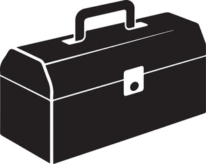 Tool Box Silhouette Vector – Black Maintenance Container Illustration