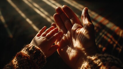 Two hands touching