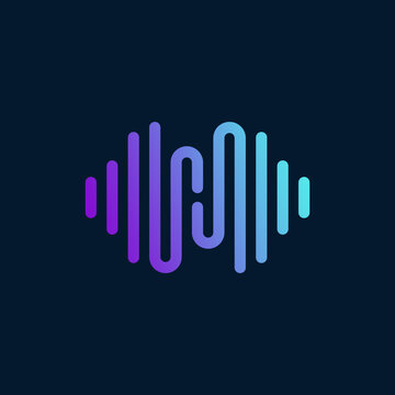 Elegant Abstract Letter H Sound Wave Vector Logo