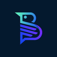 Modern Digital Bird Art Vector Design