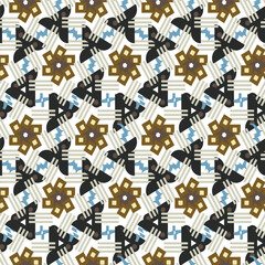 Textile motif seamless pattern. Abstract line shape geometric motif basic pattern continuous background. Man shirt all over print block. 