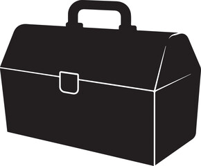 Tool Box Silhouette Vector – Black Maintenance Container Illustration