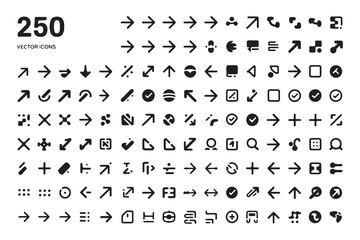 Vector set of numbers and symbols illustration defines a business icon set with a black pattern