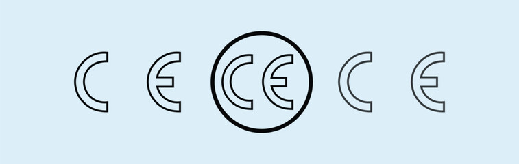 Certification EU safety sign, warning sign, certification mark.