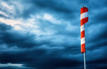 Windsock Against a Dramatic, Moody Sky