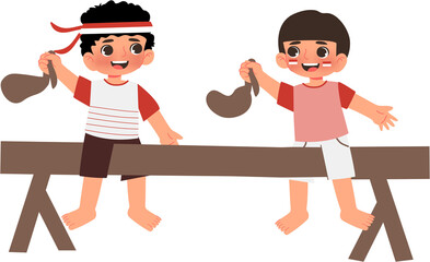 Student Celebrate Indonesia independece day