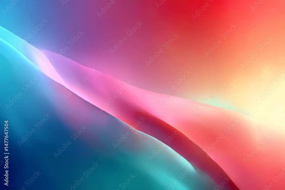 Poster Abstract Colorful Wave Gradient Background with Dynamic Light and Shadow Play for Design