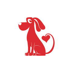 Cute dog heart vector illustration design