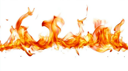 Fire flames isolated on white background