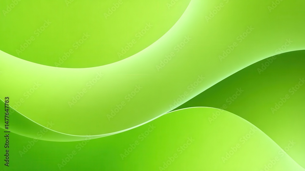 Poster smooth, undulating waves create a dynamic and vibrant green abstract background, featuring gradients