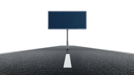 Dark Road With Empty Signboard Under a Black Sky, Waiting for your Message