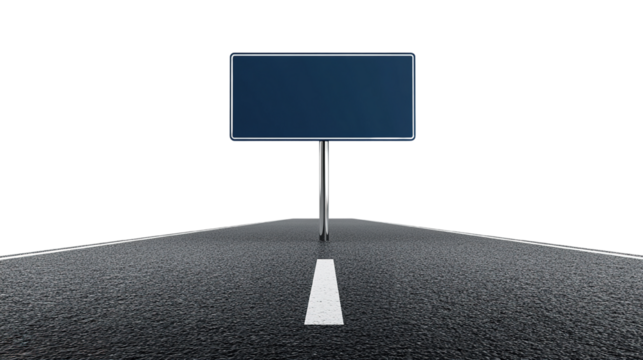 Dark Road With Empty Signboard Under a Black Sky, Waiting for your Message