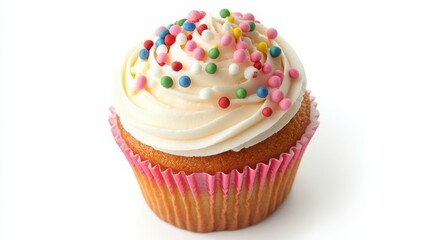 Delicious Vanilla Cupcake with Colorful Sprinkles
