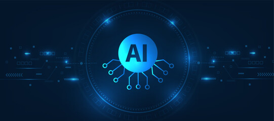 futuristic artificial intelligence growth concept, abstract technology background, 