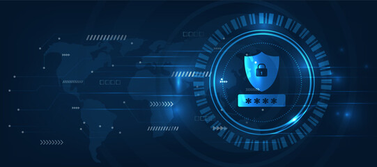 Obraz premium cyber security firewall protection concept