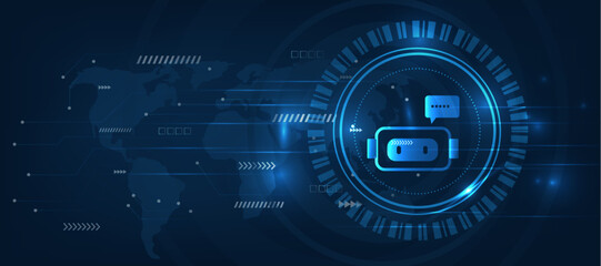 concept of artificial intelligence, chat bot, AI agent