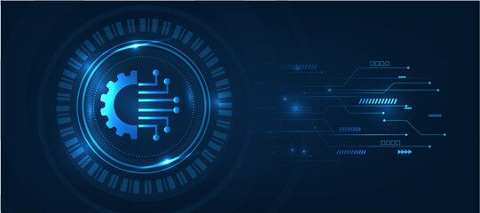 abstract technology background with  artificial intelligence business management concept