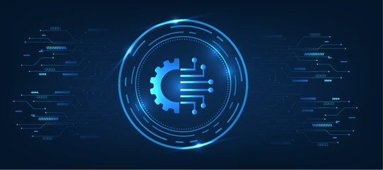 abstract technology background with  artificial intelligence business management concept