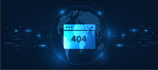 404 web error concept , abstract background with glowing light 
