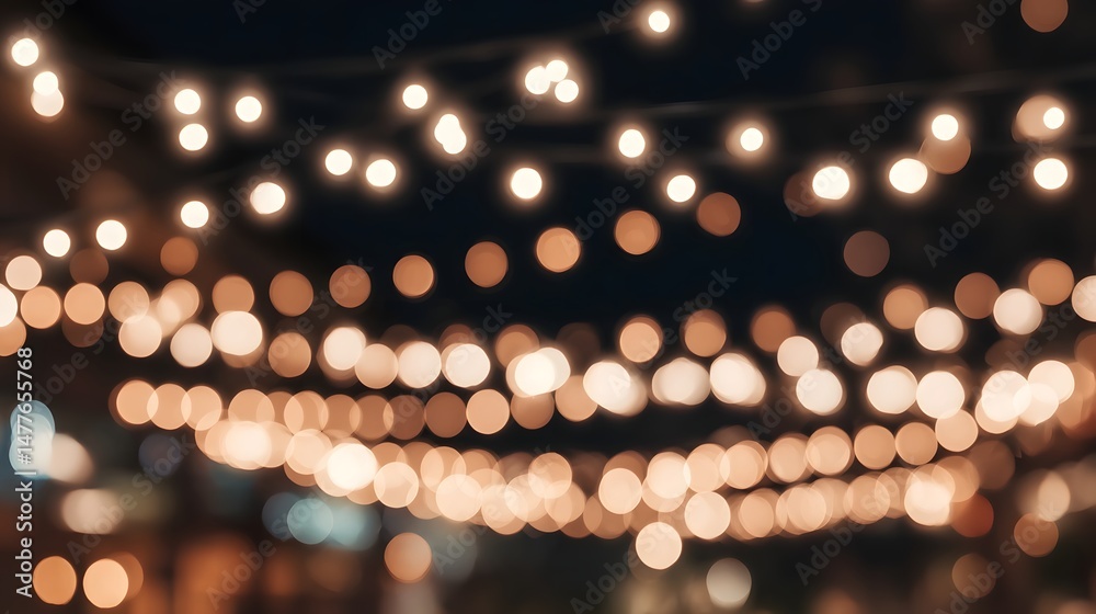Poster strands of twinkling lights create a warm inviting atmosphere adding a touch of magic and enchantmen