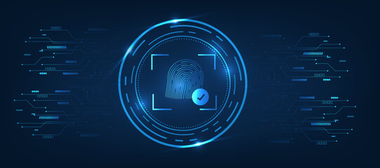 biometric fingerprint lock system concept icon 