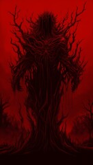 The Forest of Demons with Trapped Souls. Massive, twisted trees bear the faces of tormented souls. Each step echoes with moans and whispers of those eternally trapped in the living wood.