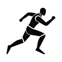 Silhouette of a runner in action depicting movement and speed ideal for sports or fitness related themes
