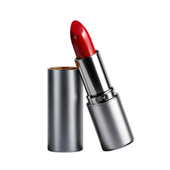 Fototapeta premium lipstick tube, next to product packaging, on transparent background, realistic product mockup, high-resolution, no shadows, studio lighting, isolated, photorealistic